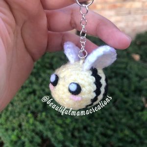 Mini Buzzy Bee Crochet Keychain